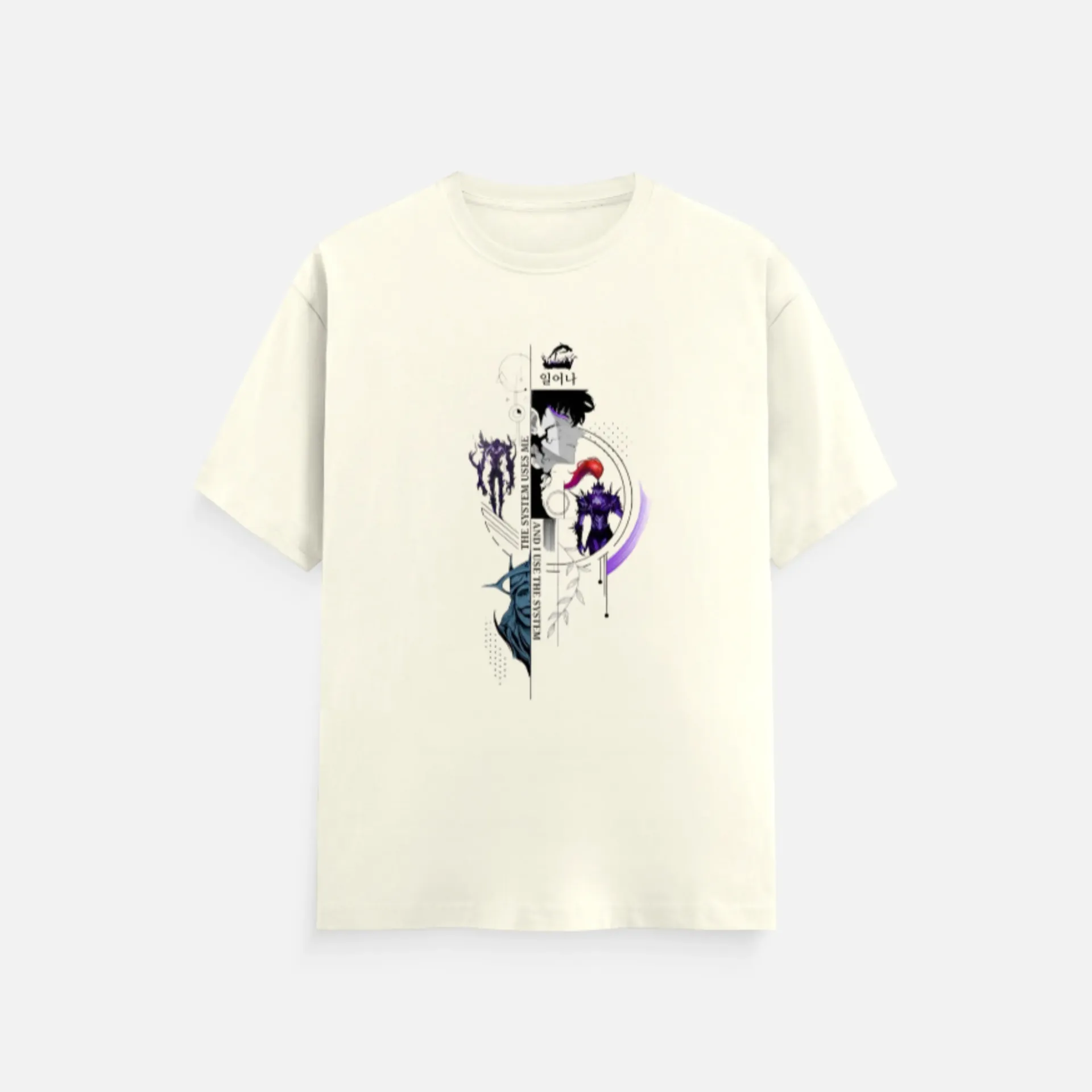Shadow Fusion Anime Graphic Unisex Cotton T-Shirt – Regular Fit Streetwear Tee